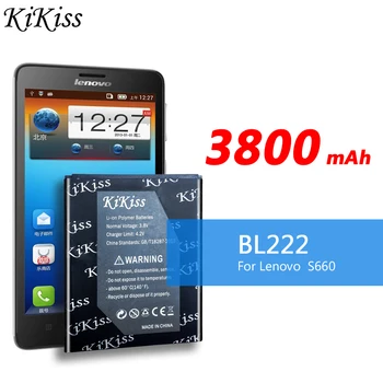 BL222 3800mAh Didelės Galios Baterija Lenovo S660 S668T Mobiliojo Telefono Li-polimero Batterie