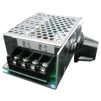 BMBY-1 vnt sidabro aliuminio korpuso AC varikliu 4000W high-power SCR elektroninio reguliatoriaus modulis tamsos greitis termostatas 220V