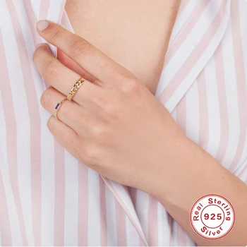 BOAKO Ins Bohemijos Žiedai Moterų, Mergaičių, 925 Sidabro Žiedas 2020 Tendencija Anillos Mujer Fine Jewelry Suporuoti Žiedai Didmeninė #11.4