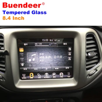 Buendeer 8.4 colių GPS Full Screen Protector Apsauginė Plėvelė Jeep Grand Cherokee SRT Kompasas 2017 2018 Ekrano Plieno Apsaugoti