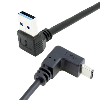 Cablecc Grįžtamasis USB 3.1 C Tipo USB-C, Kampas Iki 90 Laipsnių Kampu Vyras Duomenų Kabelis Nešiojamas & Planšetinio kompiuterio ir Telefono 100CM
