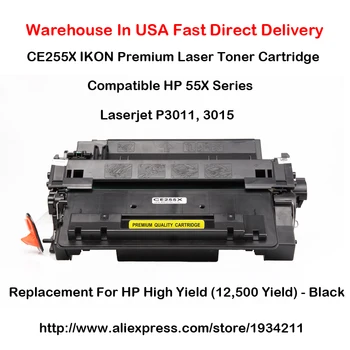 CE255X 55X Serijos Lazerinės Tonerio Kasetė Suderinama HP LaserJet P3011, 3015 High Yield (12,500 Yield) - Juoda