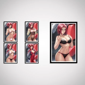 Code Geass Anime Sexy Nude Girl Kallen Stadtfeld Animacinių Filmų Kawaii Plakatas Dekoro Namų Spaudinių, Meno Šilko Sienų Apdailos Drobė Kambarys