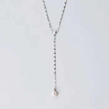 Colusiwei 925 Sterling Silver Pearl Karoliai Moterims, Elegantiškas Ilgos Grandinės Karoliai Pakabukas Moterų Fine Jewelry Accessoreis Dovana