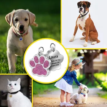 Custom Dog Tag Graviruotas Naminių Šunų Antkaklis Priedai Asmeninį Katės Mažylių ID Tegus Nerūdijančio Plieno Leteną Vardo Žymą Anti-lost Pakabukas