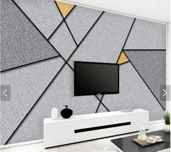 Custom papel de parede 3d, abstrakčios geometrinės linijos, aikštės freskomis gyvenimo kambario, miegamasis, sofa fone sienų apdailai popieriaus