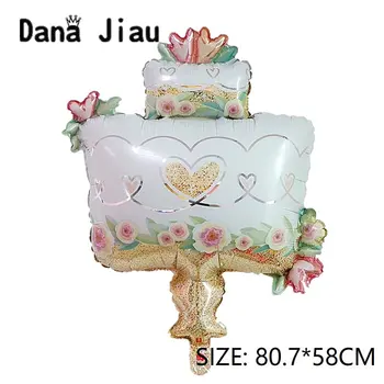 Danajiau dviaukštis su gimtadieniu pyragą folija balionų šalis sweet pink šokolado maisto ledai apdaila vestuvių baby shower