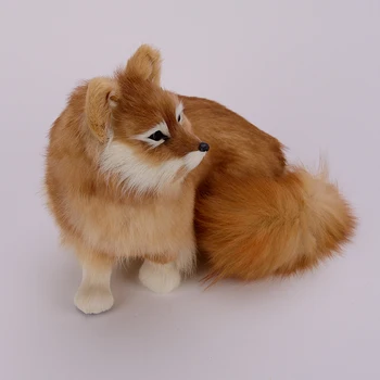 Didelis 32x28cm ruda tupint pūkuotas kailis fox modelis,polietileno&kailiai, rankdarbių Figūrėlės namų puošybai žaislą dovanų a2585