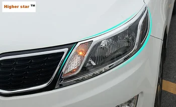 Didesnis žvaigždučių ABS chrome 2vnt automobilių Žibintų apdaila apdaila,priekinė lempa, dangtis,priekinis žibintas apdaila už KIA Rio/K2 2011-m.