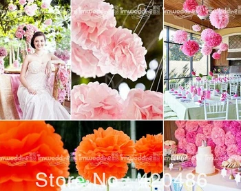 Didmeninė -10VNT spalvingų audinių popieriaus gėlių kamuolius atostogų apdailos popieriniu rankšluosčiu lazdos 30 cm vestuves apdaila