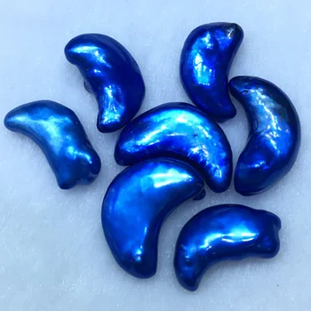 Didmeninė AA 12-13mm Ne Skylė Acid Blue CrescentMoon Formos Prarasti Gėlavandenių Perlų,10 vnt Per Daug,Pardavė Daug
