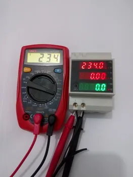 Din bėgelio LED AC 80-300V 0-100.0 A voltmeter ammeter ekraną aktyvioji galia ir galios faktoriaus laiko, Energijos skaitiklio įtampos srovė