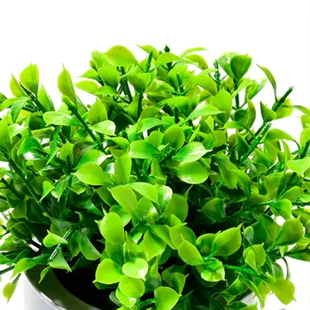 Dirbtinis Žalia Žolė Augalų Plastiko Netikrą Gėlės Modeliavimas Eukalipto Lapų su Puodą Mini Bonsai Namų Stalo Sodo Dekoro
