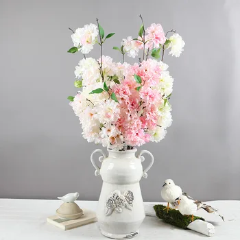 Dirbtinių Gėlių, Vyšnių, Kriaušių Persikų Žiedų Vestuvių Namų Puošybai Apdailos Fotografijos Rekvizitai Ilgai Cherry Blossom Dirbtinis