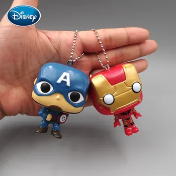 Disney 6.5 cm Lėlės Žaislas Super Herojus Kapitonas Amerika, Geležinis Žmogus/žmogus-Voras Lėlės Ranka Keychain Priedai Pakabukas Pyragas Apdaila