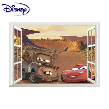 Disney automobilių mobilizacijos lipnios 3d stereo sienų lipdukai langą berniukas kambario apdaila, automobilių lipdukai šiltas lipdukų knyga