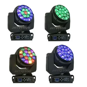 DJ Bičių akys Zoom Plauti LED Judančios Galvos 19x15w RGBW Šviesos Plauti DMX Scenos Apšvietimas Renginių nuoma santvaros disco šviesos