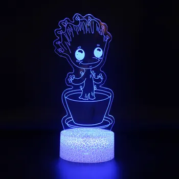 DLMH Naktį LED Žibintai Naujiena 3D lempos Mielas Žaislas Dovana 7 Spalvų Animacinių filmų Atmosferą Lempa Vaikams, Vaikų Kambarys