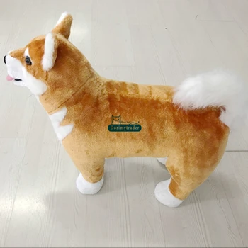 Dorimytrader pop sekti gyvūnų Shiba Inu pliušinis žaislas įdaryti realius šunų gali važiuoti ant nugaros, vaikams, dovanų dekoravimas 50cm
