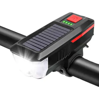 Dviračių Varpas Su Šviesos 2000mAh USB Įkraunamas Saulės Energijos 3 rūšių LED Priekinės Šviesos Saulės Energijos LED Dviračio Žibintas