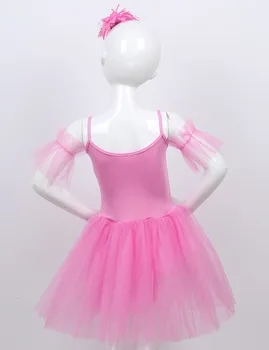 Elegantiškas Mergaičių Baleto Suknelė Mielas Akių Blizgančiais Aplikacijos Gėlių Mergaičių Suknelės Vasaros Šokio Spektaklis Rankovių Vaikai Tutu Suknelė