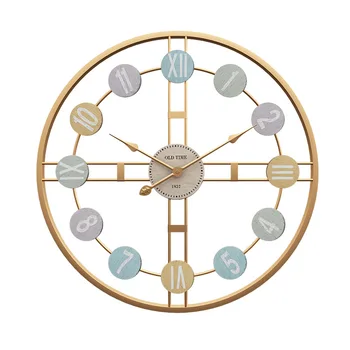 Europa kūrybos sieniniai laikrodžiai Šiuolaikinės trumpas geležies Didelių 3d sieniniai laikrodžiai namų dekoro geriausia pardavimo 2018 produktų derliaus namų dekoro