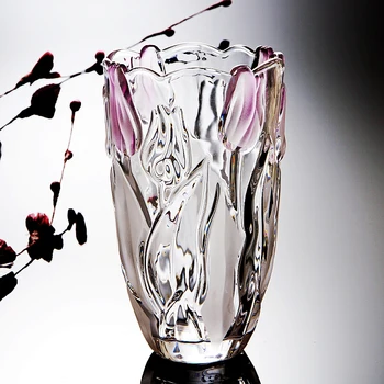 Europa stiklo vaza Tulpės stalo vaza dekoro CraftsTabletop vazonas Hydroponics terariumai, vestuvių dekoravimas