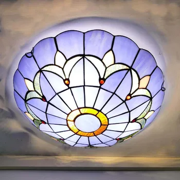 Europos Baroko gėlių E27 110-240V Dvasinė Šviesa Tiffany Turas Stiklo lempų gaubtų lamparas de techo abajur