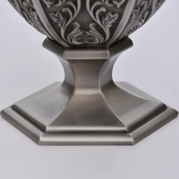 Europos H34CM Senovės alavo spalvos didelis vas Derliaus vaza namų puošybai vazos metalų lydinio, gėlės, vazos, stalo vaza apdaila 014