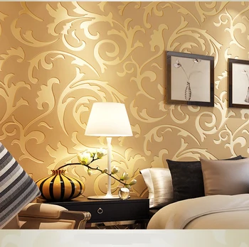 Europos Stiliaus 3D neaustinių ekrano Užsklanda Klasikinis Sienos Popieriaus Ritinį Aukso/Pilka Wallcovering Prabangūs Tapetai, Gėlių Papel Namų