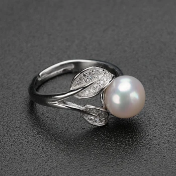 FEIGE Markės 8-9mm Baltos spalvos Natūralių Perlų Žiedas Originali 925 Sterlingas Sidabro Žiedas Moterims Natūralių Perlų Žiedas Papuošalai Vestuvių Žiedas