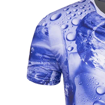 FFXZSJ 2018 Naujas 3D Dizaino Ice Cube Modelio 3D Atspausdintas T-shirt Vasaros Mados Atsitiktinis Vyras Trumpas Rankovės O-kaklo marškinėliai Drabužių