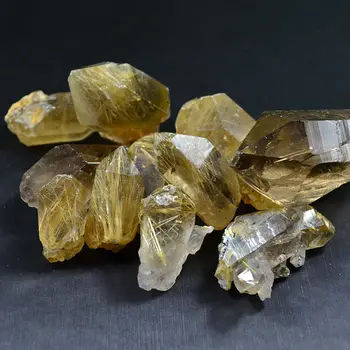 Fizinis auksas plaukų, kristalų titanium kristalas rūdos raw uolienų pavyzdžiai