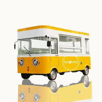 Geltona didelėmis akimis formos elektrinis maisto vežimėliai ledų prekybos maisto sunkvežimiai
