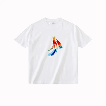 Geometrinis Abstrakčios Grafikos Spausdinimo T-shirt Preppy Stiliaus Balta Laisvi O-kaklo trumpomis Rankovėmis Viršūnes 2019 M. Vasarą Moksleivė Streetwear