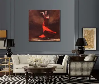 Geriausias aliejus portaits Aistra Flamenko Moterų meno kūrinius ant drobės Rankomis dažyti moteris tapyba už kambario dekoro