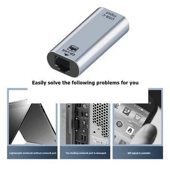 Gigabit ethernet Tinklo plokštė USB Tipo C iki RJ45 Ethernet Adapteris Nešiojamas Išmanųjį telefoną Ethernet Adapteris Tinklo plokštė