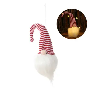 Gnome Naktį Šviesos Dryžuotas Skrybėlę Dizaino Pliušinis Švedijos Santa Kalėdų Kabo Pakabukas Atostogų Apšvietimas, Dekoracijos