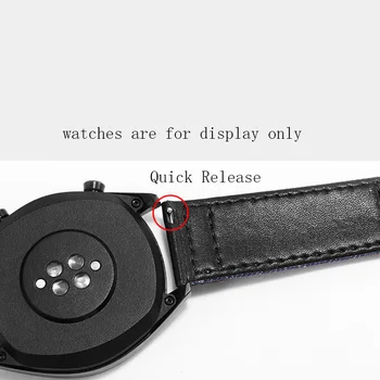 Greito Atleidimo Demin Drobės +Karvės Odos Dirželis 22mm Retro Apyrankė Tinka Samsung Galaxy Watch3 active2