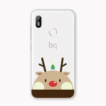 Gyvūnų Kalėdų Telefoną Atveju BQ Aquaris X2 U2 C U X5 V VS X Plus Lite Pro E5 s M5 M5.5 Minkšto Silikono TPU Atvejais Padengti Elnias