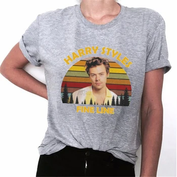 Harajuku Juokingi Marškinėliai Moterims Kawaii Hip-Hop T-shirts 90-ųjų Merginų Topai Moterų Tee Viršūnes Harry Styles Marškinėliai Femme 4 Spalvos