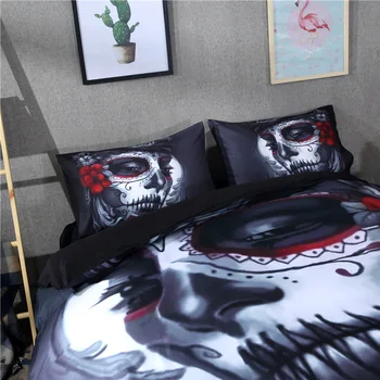 Helovinas Dovana 3D Atspausdintas zombie kaukolė Patalynės komplektas 3/4pcs Antklode Padengti nustatyti Drobulė Užvalkalai Twin Karalienės ir Karaliaus Dydžio lovos skalbiniai 25