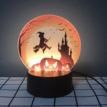 Helovinas Moliūgų Gpgb Ragana LED Nakties Šviesos Žibintas Holiday Home Darbalaukio Ornamentu