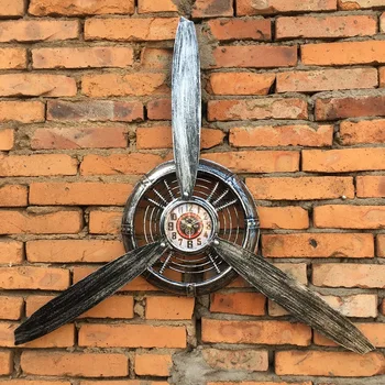 [HHT]Retro Pramonės Stiliaus Laikrodis Orlaivio Sraigto Kaustytomis Geležies Menas Sienos Kabo Dekoro Baras, Interneto Kavinė Sienų Papuošimai