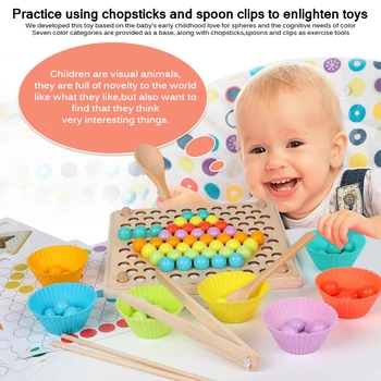 IKAUOIE Montessori Mediniai Žaislai Rankas Smegenų Mokymo Įrašą Karoliukai Įspūdį Valdybos Matematikos stalo Žaidimas Kūdikių Ankstyvojo Švietimo Žaislai