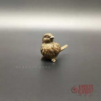 Išskirtinį antikvariniai vario paukštis mažas ornamentais Seiko vario meno kieto vario žvirblis rankena gabalas arbatos ceremonija mažas švytuoklės