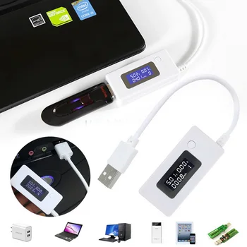 Junejour USB Mini Įtampa Srovės Matuoklio LCD Ekranas Kūrybos Nešiojamų Mobiliojo Galios Įkroviklis Detektorius Telefono Įtampos Testeris Gydytojas