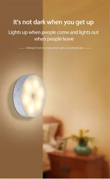 Kabinetas, Šviesos, Judesio Jutiklis LED Įkraunamas Nakties Šviesos Belaidžio Energijos taupymo LED Kūno Indukcinės Lempos Miegamojo, vonios kambariui