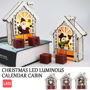 Kalėdų Šviesos Salono Kalėdų Medinis Namas Blizgučiai LED Šviesos Namų Puošybai Naktį priedai veltiniams, vilna Lempa Led Žvakės Prop Led