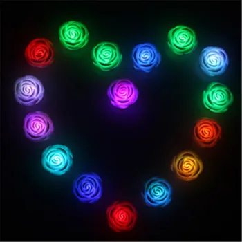Karšto Pardavimui, 1 vnt Kūrybos Rožių Žiedų Formos LED Šviesos Naktį Keitimas 7 Spalvos, Romantiška Žvakių Šviesos Lempos Lašas Laivybos